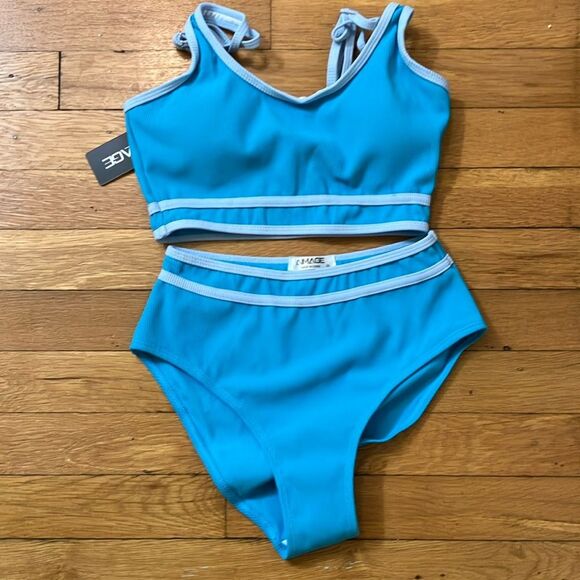 Other - sporty teal ribbed bikini